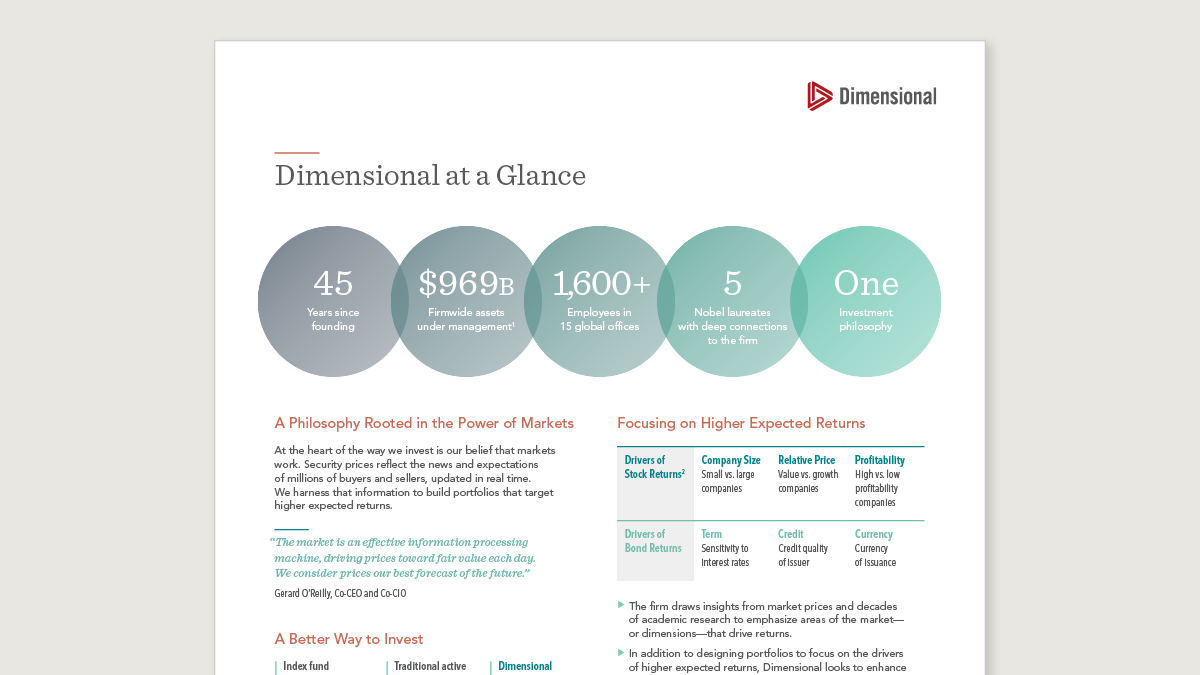 Dimensional at a Glance