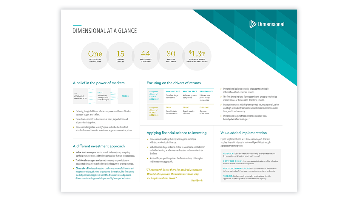 Dimensional at a Glance