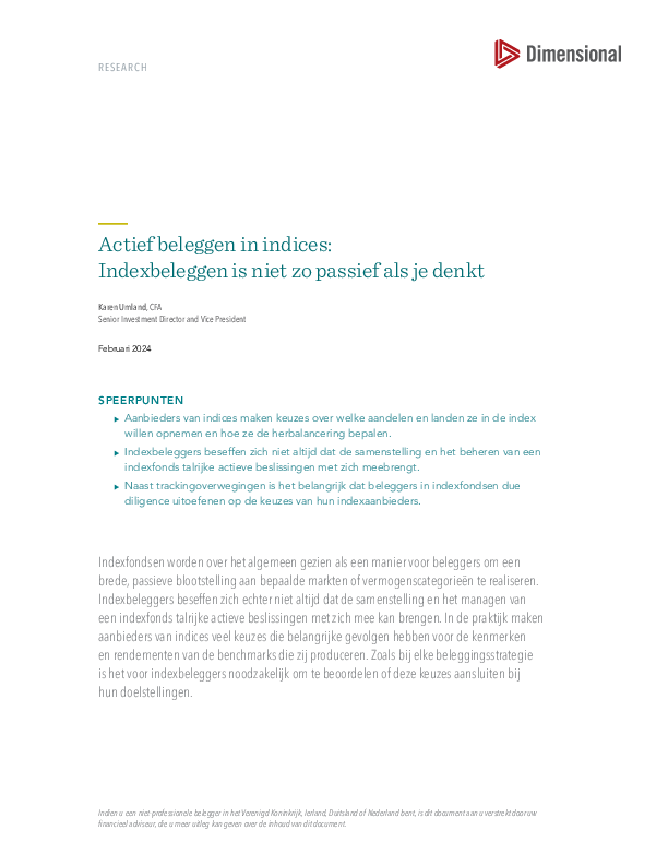 Actief beleggen in indices: Indexbeleggen is niet zo passief als je denkt