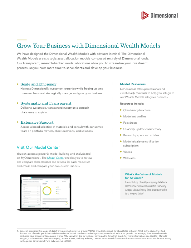 Grow Your Business with Dimensional Wealth Models