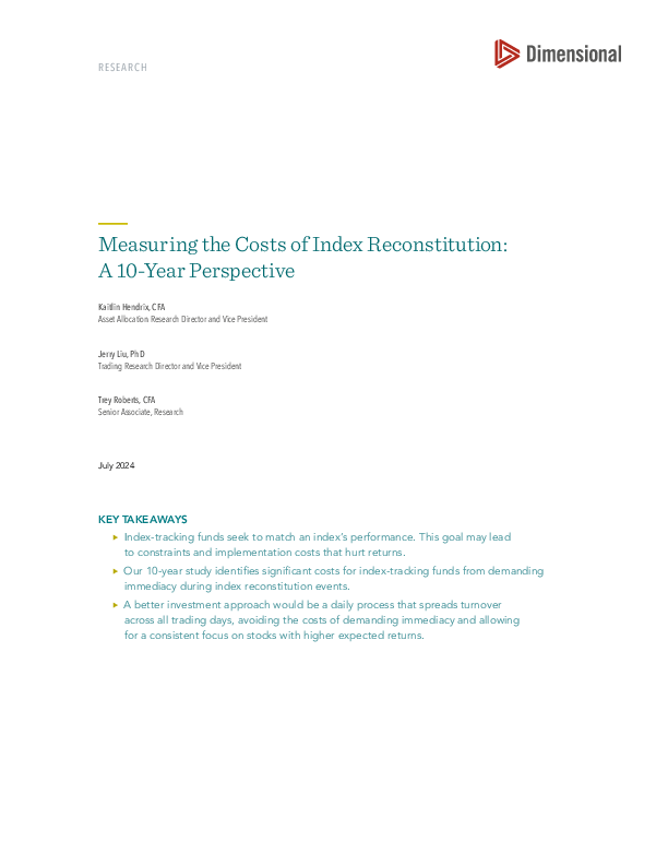 Measuring the Costs of Index Reconstitution: A 10-Year Perspective
