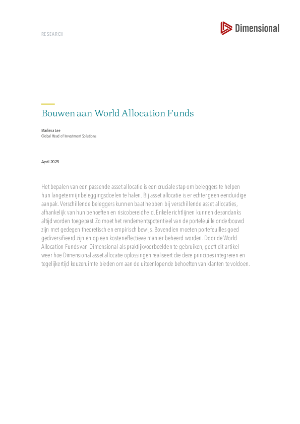 Bouwen aan World Allocation Funds