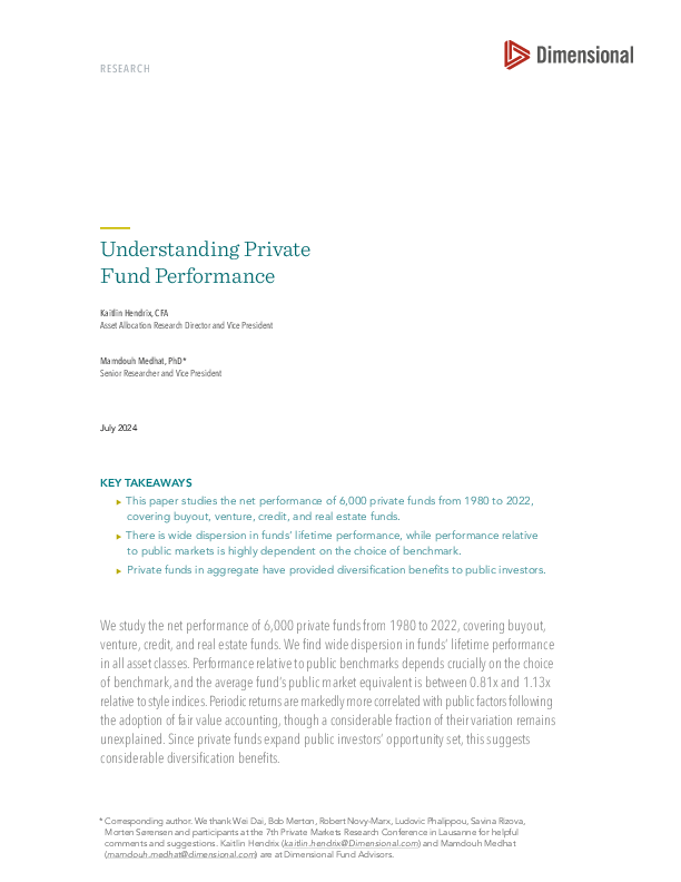 Understanding Private Fund Performance