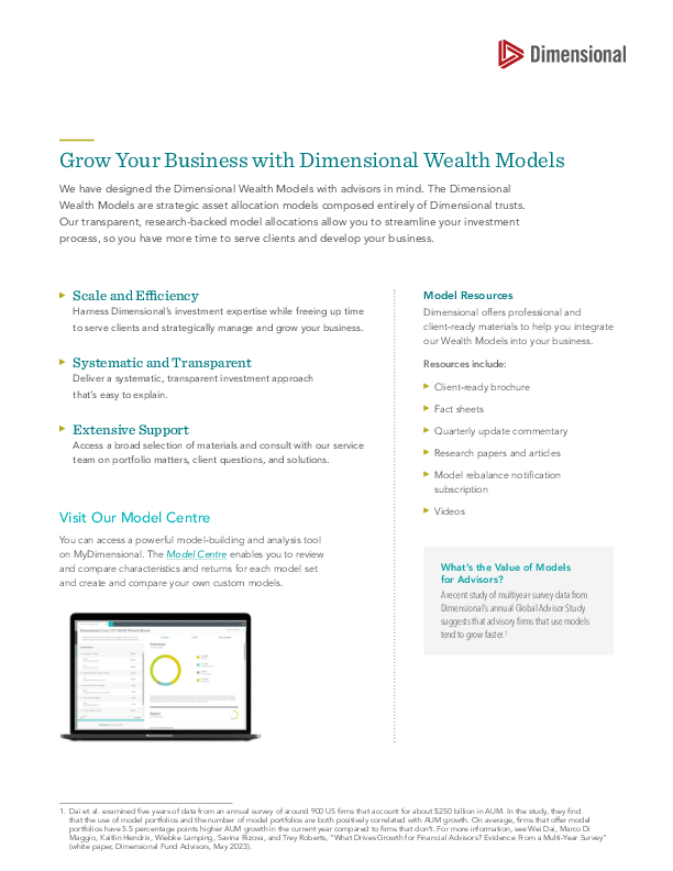 Grow Your Business with Dimensional Wealth Models
