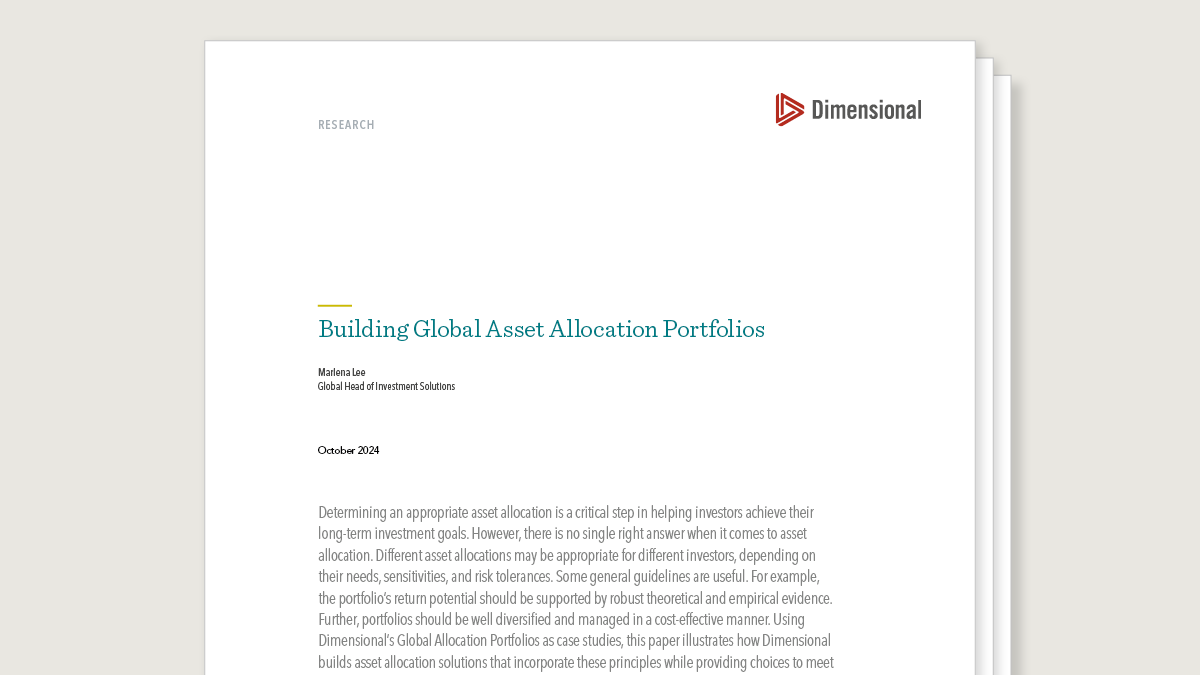 Building Global Asset Allocation Portfolios