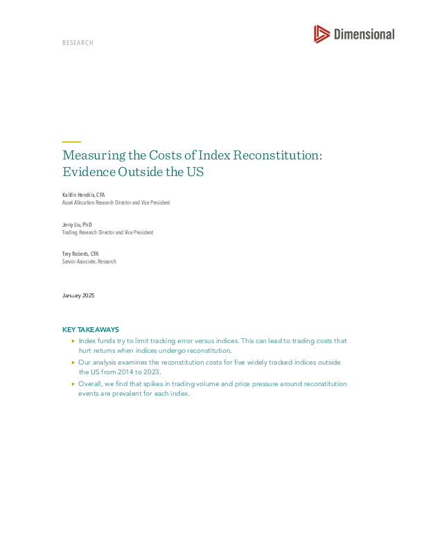 Measuring the Costs of Index Reconstitution: Evidence Outside the US