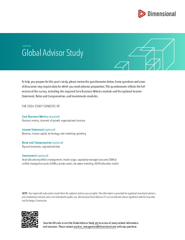 2026 Global Advisor Study Questionnaire