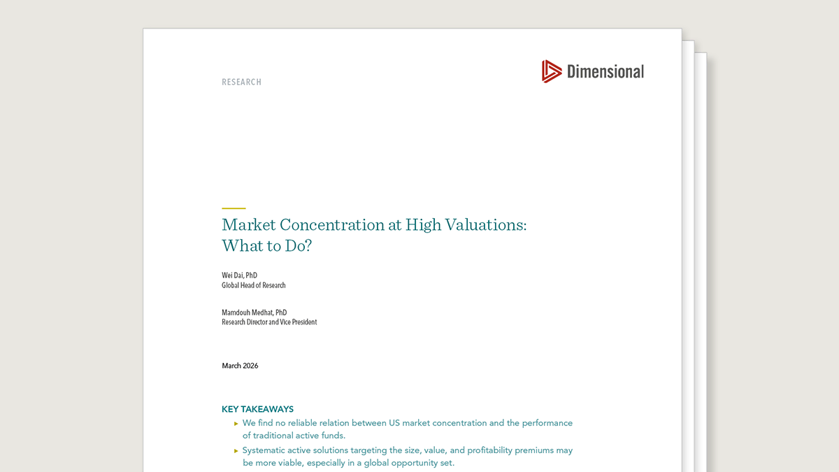 Market Concentration at High Valuations: What to Do?