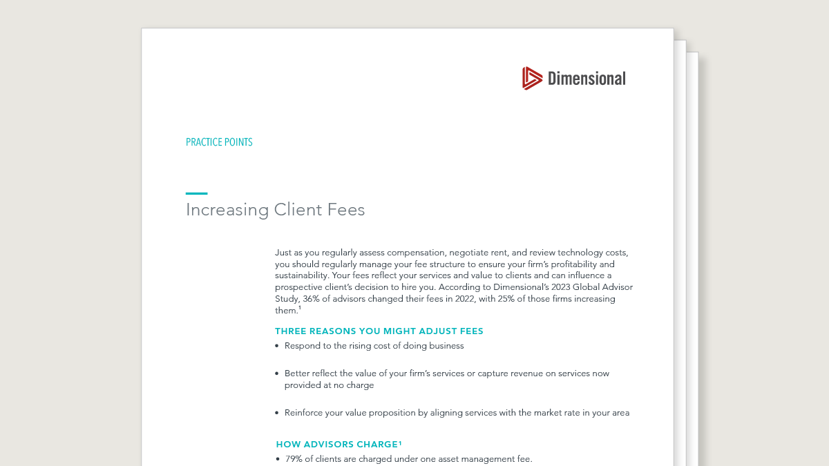 Increasing Client Fees Practice Point