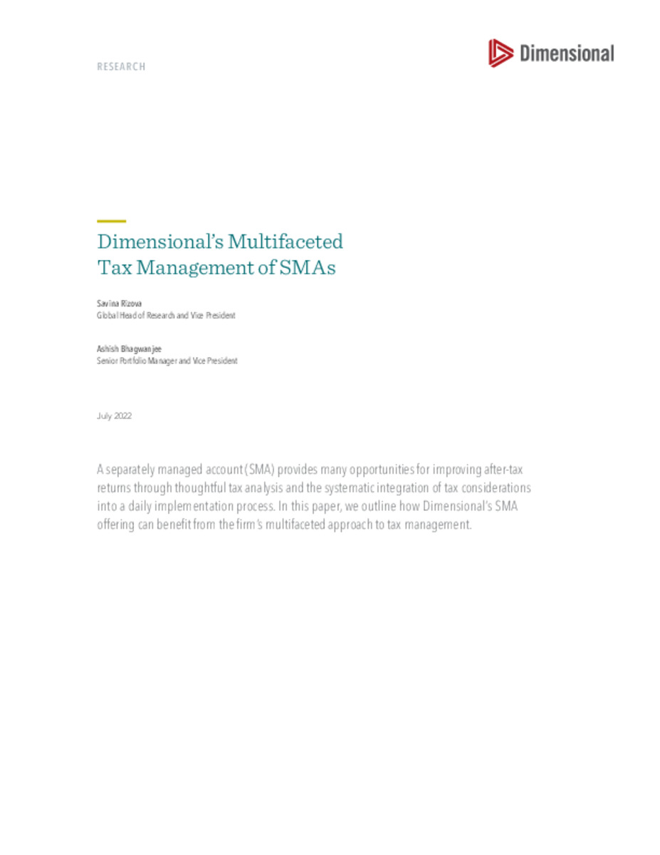 Dimensional’s Multifaceted Tax Management of SMAs