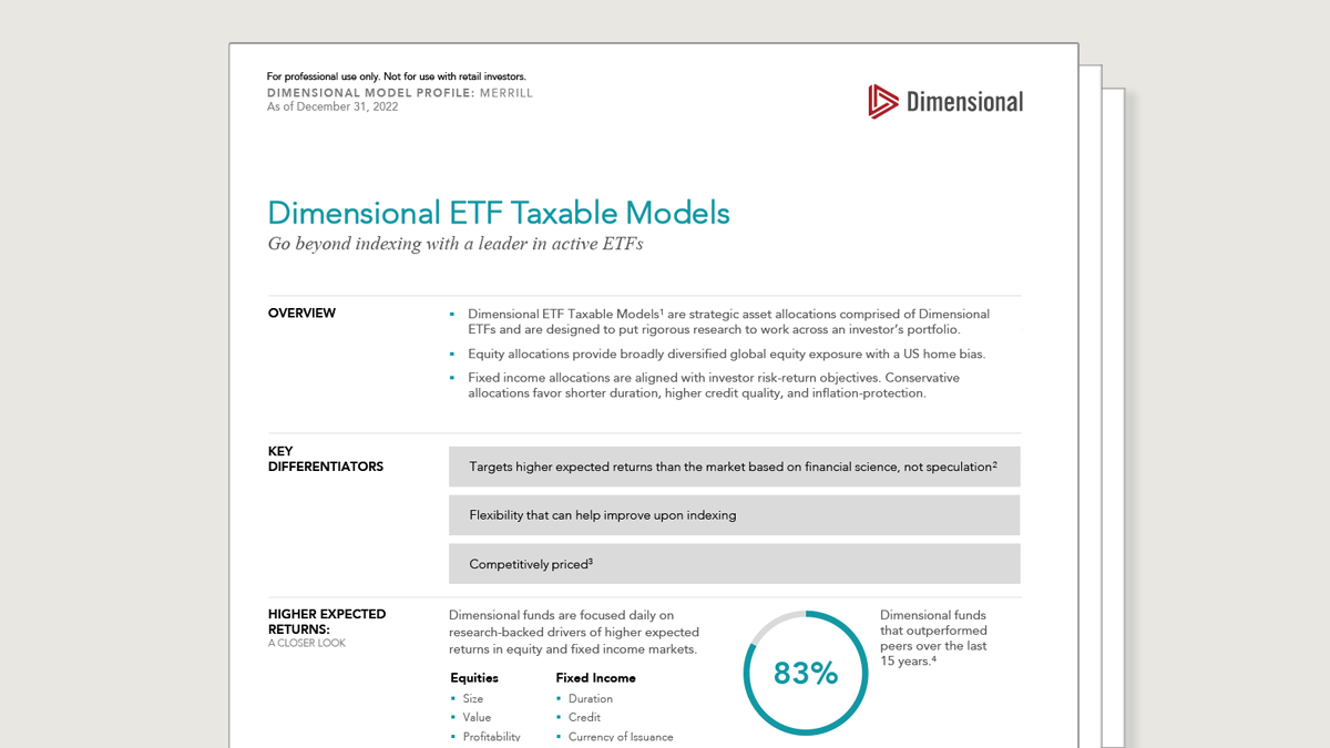 Dimensional ETF Taxable Model: Profile