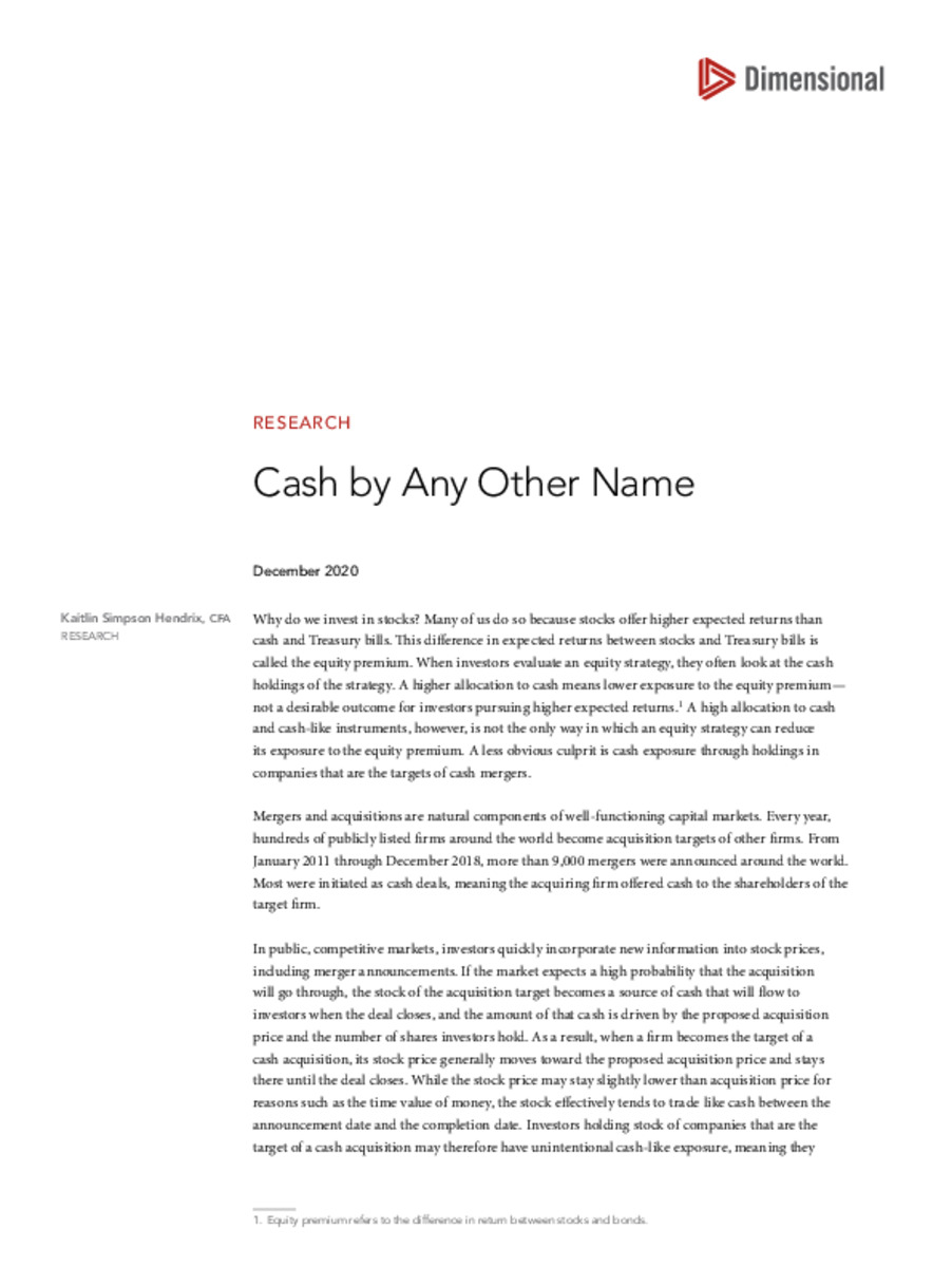 Cash by Any Other Name